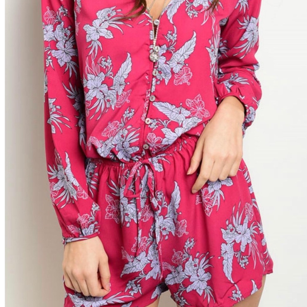 Beautiful Floral Long-Sleeve Romper